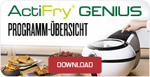 ActiFry-Genius-Programmübersicht